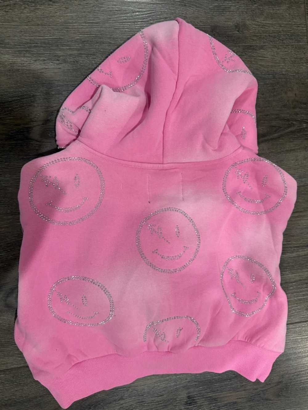 Pink Cropped Zip-Up Hoodie - Retrovert: - Picture 4 of 4